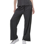 Body Action Wide Leg Pants Graphite Grey Γυναικείo Παντελόνι Σε Ίσια Γραμμή Γκρι