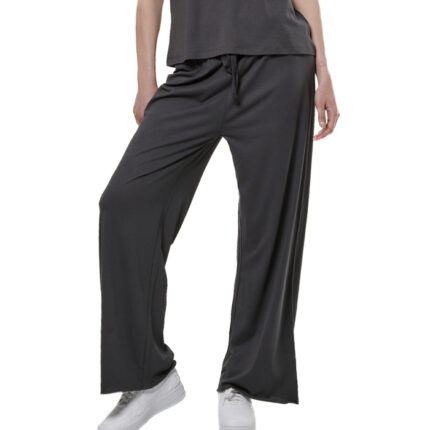 Body Action Wide Leg Pants Graphite Grey Γυναικείo Παντελόνι Σε Ίσια Γραμμή Γκρι