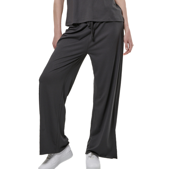 Body Action Wide Leg Pants Graphite Grey Γυναικείo Παντελόνι Σε Ίσια Γραμμή Γκρι