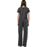 Body Action Wide Leg Pants Graphite Grey Γυναικείo Παντελόνι Σε Ίσια Γραμμή Γκρι