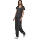 Body Action Wide Leg Pants Graphite Grey Γυναικείo Παντελόνι Σε Ίσια Γραμμή Γκρι