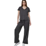 Body Action Wide Leg Pants Graphite Grey Γυναικείo Παντελόνι Σε Ίσια Γραμμή Γκρι