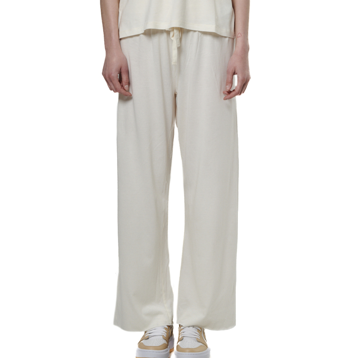 Body Action Wide Leg Pants White Alyssum Παντελόνι Σε Ίσια Γραμμή Εκρού