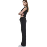 Body Action Beach Wide-Leg Pants Black Παντελόνι Πετσετέ Μαύρο