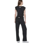 Body Action Beach Wide-Leg Pants Black Παντελόνι Πετσετέ Μαύρο