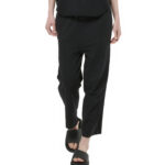 Body Action Natural Dye Slub Beach Crop Pants Black Γυναικείο Παντελόνι Κάπρι Μαύρο