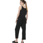 Body Action Natural Dye Slub Beach Crop Pants Black Γυναικείο Παντελόνι Κάπρι Μαύρο