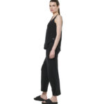 Body Action Natural Dye Slub Beach Crop Pants Black Γυναικείο Παντελόνι Κάπρι Μαύρο