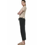Body Action Natural Dye Slub Beach Crop Pants Black Γυναικείο Παντελόνι Κάπρι Μαύρο