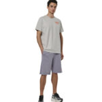 Body Action French Terry Jogging Shorts Lilac Grey Ανδρική Βερμούδα Μωβ / Γκρι
