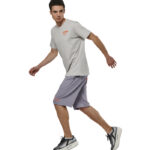 Body Action French Terry Jogging Shorts Lilac Grey Ανδρική Βερμούδα Μωβ / Γκρι