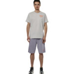 Body Action French Terry Jogging Shorts Lilac Grey Ανδρική Βερμούδα Μωβ / Γκρι