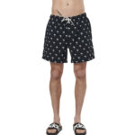 Body Action Crepe Swimming Shorts Black Palm Tree Ανδρικό Μαγιό Μαύρο