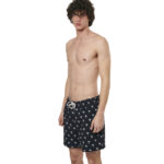 Body Action Crepe Swimming Shorts Black Palm Tree Ανδρικό Μαγιό Μαύρο