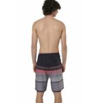 Body Action Board Shorts Black Pink Stripes Ανδρικό Μαγιό Βερμούδα Μαύρο/ Γκρι / Ροζ