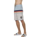 Body Action Board Shorts Rainbow Stripes Ανδρικό Μαγιό Βερμούδα Σιέλ / Μπεζ / Ουράνιο Τόξο