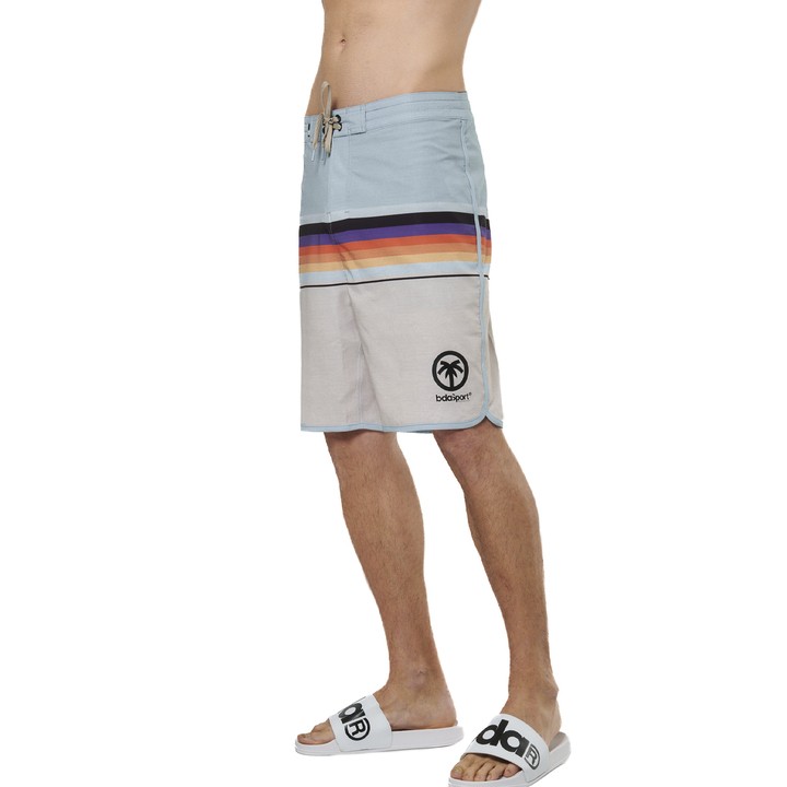 Body Action Board Shorts Rainbow Stripes Ανδρικό Μαγιό Βερμούδα Σιέλ / Μπεζ / Ουράνιο Τόξο