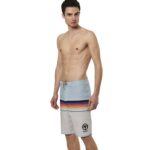 Body Action Board Shorts Rainbow Stripes Ανδρικό Μαγιό Βερμούδα Σιέλ / Μπεζ / Ουράνιο Τόξο