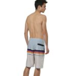 Body Action Board Shorts Rainbow Stripes Ανδρικό Μαγιό Βερμούδα Σιέλ / Μπεζ / Ουράνιο Τόξο