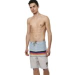 Body Action Board Shorts Rainbow Stripes Ανδρικό Μαγιό Βερμούδα Σιέλ / Μπεζ / Ουράνιο Τόξο
