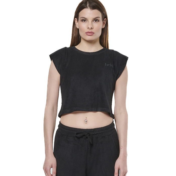 Body Action Beach Tank Top Black Γυναικείο Κοντομάνικο Κοντό Μαύρο