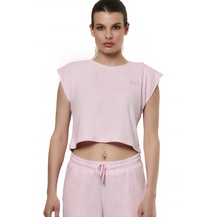 Body Action Beach Tank Top Pink Ice Γυναικείο Κοντομάνικο Κοντό Ροζ