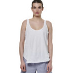 Body Action Natural Dye Slub Tank Top White Γυναικεία Αμάνικη Μπλούζα Λευκή