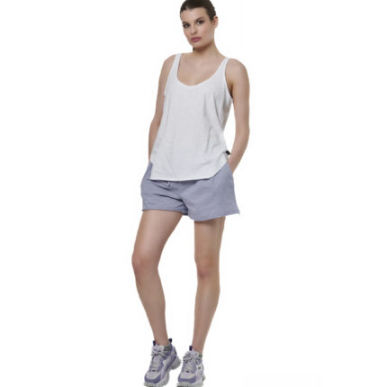 Body Action Natural Dye Slub Tank Top White Γυναικεία Αμάνικη Μπλούζα Λευκή
