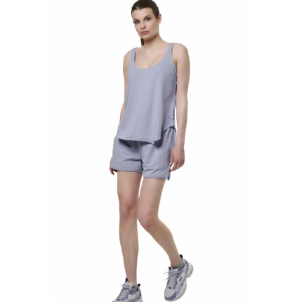 Body Action Natural Dye Slub Tank Top Lavender Blue Γυναικεία Αμάνικη Μπλούζα Μωβ / Σιέλ