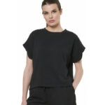 Body Action Natural Dye Slub Sleeveless T-Shirt Black Γυναικείο Κοντομάνικο Μαύρο