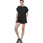 Body Action Natural Dye Slub Sleeveless T-Shirt Black Γυναικείο Κοντομάνικο Μαύρο