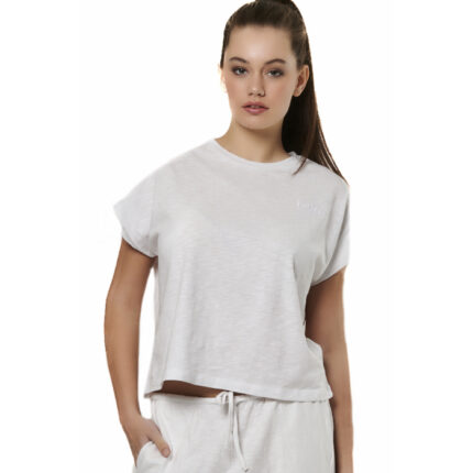 Body Action Natural Dye Slub Sleeveless T-Shirt White Γυναικείο Κοντομάνικο Λευκό