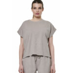 Body Action Natural Dye Slub Sleeveless T-Shirt Clouds Grey Γυναικείο Κοντομάνικο Γκρι