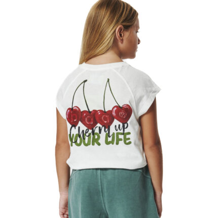 Body Action Raglan Short Sleeves T-Shirt White Alyssum Παιδικό Κοντομάνικο Λευκό