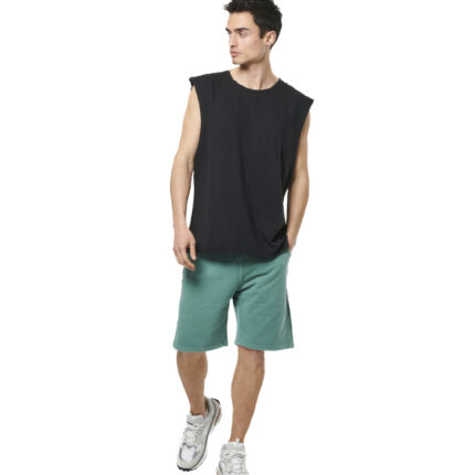 Body Action Natural Dye Slub Sleeveless Tee Black Ανδρικό Αμάνικο Μαύρο