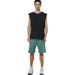 Body Action Natural Dye Slub Sleeveless Tee Black Ανδρικό Αμάνικο Μαύρο