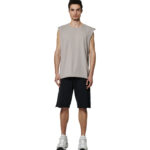 Body Action Natural Dye Slub Sleeveless Tee Clouds Grey Ανδρικό Αμάνικο Γκρι Μπεζ