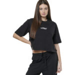 Body Action Relaxed Fit T-Shirt Black Γυναικείο Κοντομάνικο Crop Μαύρο