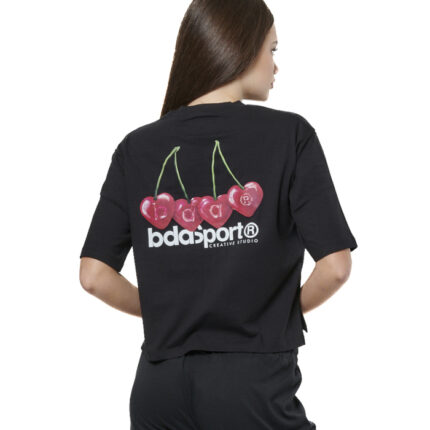 Body Action Relaxed Fit T-Shirt Black Γυναικείο Κοντομάνικο Crop Μαύρο