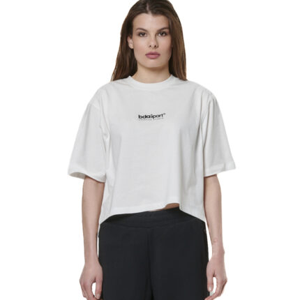 Body Action Relaxed Fit T-Shirt White Γυναικείο Κοντομάνικο Crop Λευκό