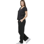 Body Action V-Neck T-Shirt Black Alyssum Γυναικείο Κοντομάνικο Μαύρο