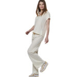 Body Action V-Neck T-Shirt White Alyssum Γυναικείο Κοντομάνικο Λευκό