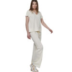 Body Action V-Neck T-Shirt White Alyssum Γυναικείο Κοντομάνικο Λευκό