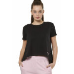 Body Action Crossover Top Black Γυναικείο Κοντομάνικο Μαύρο