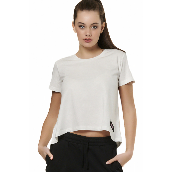 Body Action Crossover Top White Γυναικείο Κοντομάνικο Λευκό