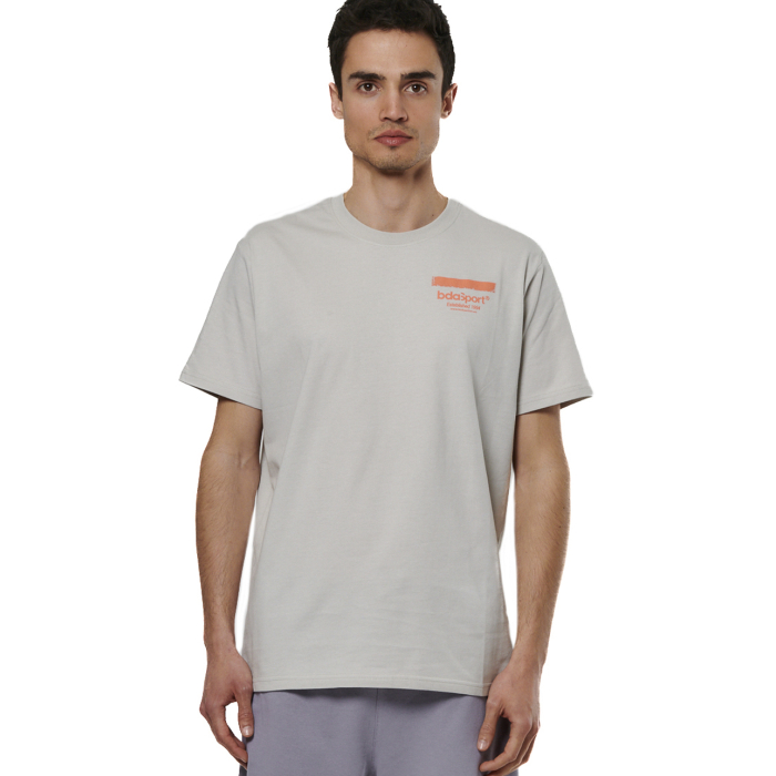 Body Action Slim Fit T-Shirt Mist Grey Ανδρικό Κοντομάνικο Γκρι