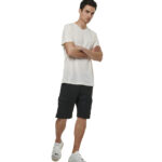 Body Action V-Neck T-Shirt White Alyssum Ανδρικό Κοντομάνικο Λευκό