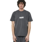 Body Action Natural Dye Oversized T-Shirt Charcoal Grey Ανδρικό Κοντομάνικο Γκρι