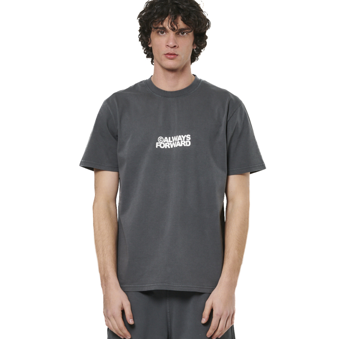 Body Action Natural Dye Oversized T-Shirt Charcoal Grey Ανδρικό Κοντομάνικο Γκρι
