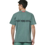 Body Action Natural Dye Oversized T-Shirt Charcoal Grey Ανδρικό Κοντομάνικο Πράσινο